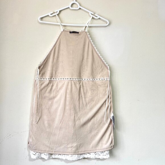 NEW Zara Cotton Crochet Lace Mini dress, Oyster Colour, Size M - Picture 14 of 16